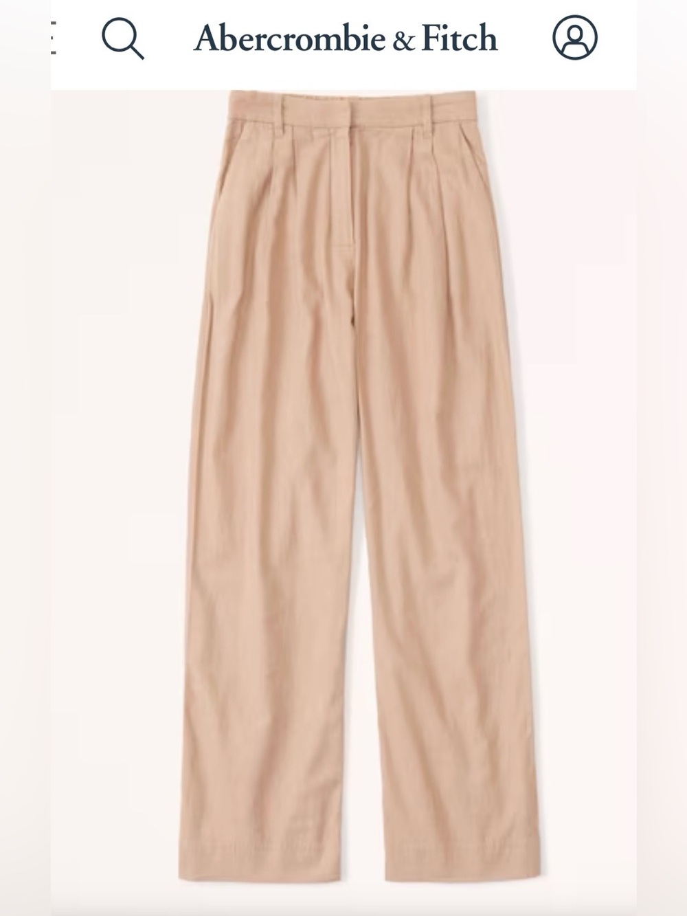 Linen-Blend Tailored Wide Leg Pant | Abercrombie & Fitch XS